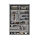 Ver imagem 5 de Guarda-Roupa Solteiro 2 Portas e 1 Espelho 100% MDF Geneve Cinza/Urbi