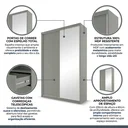 Ver imagem 6 de Guarda-Roupa Solteiro 2 Portas e 1 Espelho 100% MDF Geneve Cinza/Urbi