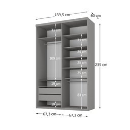 Guarda-roupa Solteiro 100% Mdf Bp com 2 Portas e 1 Espelho Geneve - 5