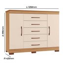 Ver imagem 2 de Comoda Essence 5 Gavetas e 2 Portas 100% em MDF