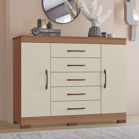 Comoda Essence 5 Gavetas e 2 Portas 100% em MDF