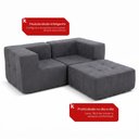 Ver imagem 5 de Sofá Modular 2 Lugares com Apoio de Pés Kappesberg Boucle Titanio