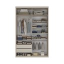 Ver imagem 5 de Guarda-Roupa Solteiro 2 Portas e 1 Espelho 100% MDF Geneve Bege/Panna