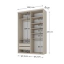 Ver imagem 4 de Guarda-Roupa Solteiro 2 Portas e 1 Espelho 100% MDF Geneve Bege/Panna