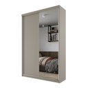 Ver mais imagens de Guarda-Roupa Solteiro 2 Portas e 1 Espelho 100% MDF Geneve Bege/Panna