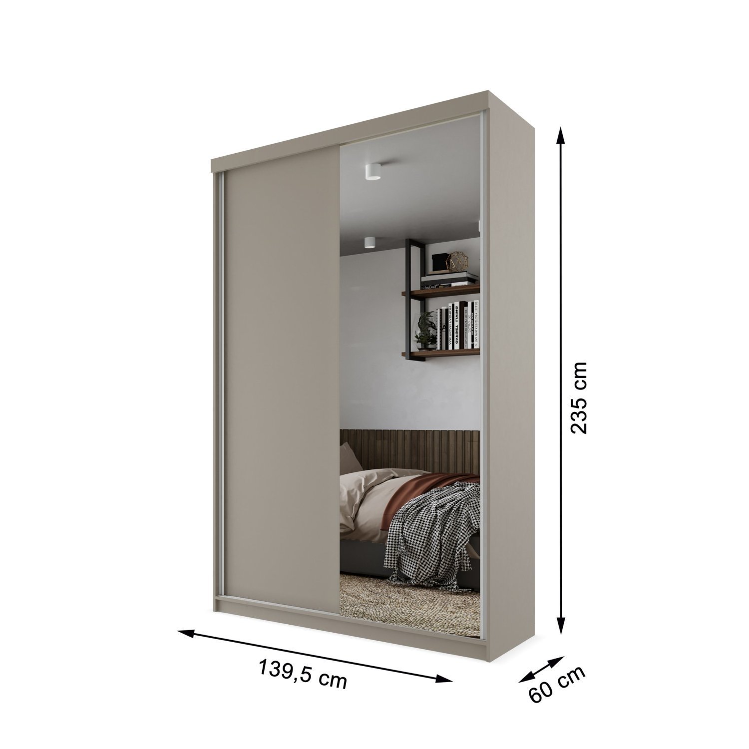 Guarda-roupa Solteiro 100% Mdf Bp com 2 Portas e 1 Espelho Geneve - 4