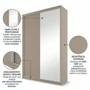 Ver imagem 6 de Guarda-Roupa Solteiro 2 Portas e 1 Espelho 100% MDF Geneve Bege/Panna