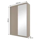Ver imagem 3 de Guarda-Roupa Solteiro 2 Portas e 1 Espelho 100% MDF Geneve Bege/Panna