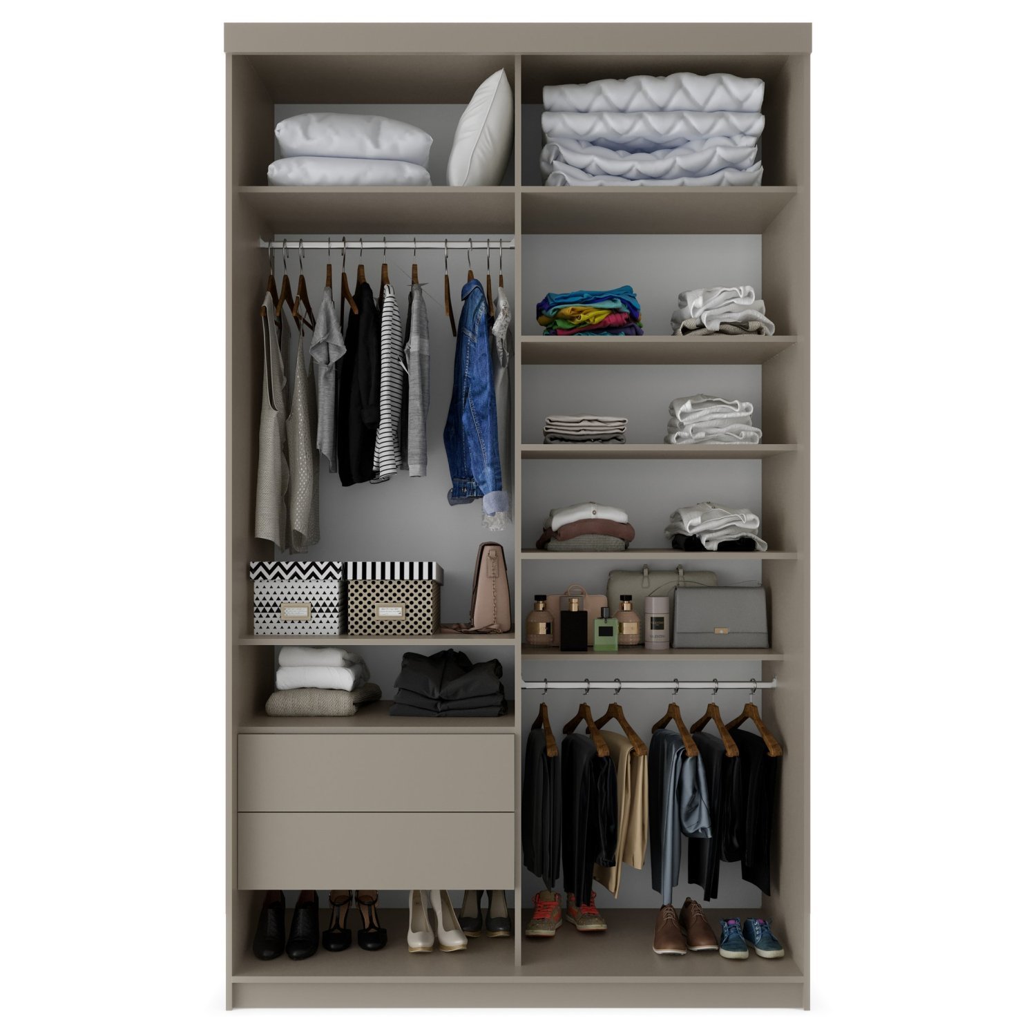 Guarda-roupa Solteiro 100% Mdf Bp com 2 Portas e 1 Espelho Geneve - 6