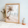 Quadro Pintura Paisagem Coqueiro Praia Moldura Crua e Vidro - 2
