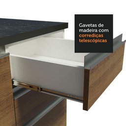 Balcão Gabinete de Pia Armário de Cozinha 100% MDF 120 cm 3 Portas e 2 Gavetas Branco/Rustic Acordes Madesa - 7