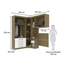 Ver imagem 3 de Quarto Solt 5 Módulos e Cabeceira Paris Luciane Móveis Avelã Pf-branco Pf