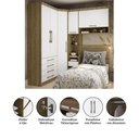 Ver imagem 4 de Quarto Solt 5 Módulos e Cabeceira Paris Luciane Móveis Avelã Pf-branco Pf