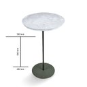 Ver imagem 4 de Mesa Lateral NORINA - BAIXA, tampo redondo Imerso e base Verde Oliva. Cinza Marmorizado