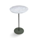 Ver imagem 3 de Mesa Lateral NORINA - BAIXA, tampo redondo Imerso e base Verde Oliva. Cinza Marmorizado