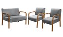 Ver imagem 2 de Conjunto Decorativo Anita Namoradeira + Poltronas Sala, Recepção Cinza 320