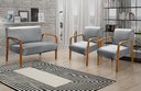 Ver imagem 1 de Conjunto Decorativo Anita Namoradeira + Poltronas Sala, Recepção Cinza 320