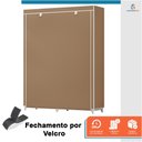 Ver imagem 5 de Armário Guarda Roupa Dobrável Portátil Multiuso Organizador de Roupas Bege - StaremCasa