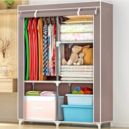 Armário Guarda Roupa Dobrável Portátil Multiuso Organizador de Roupas Bege - StaremCasa - 8