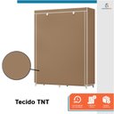 Ver imagem 4 de Armário Guarda Roupa Dobrável Portátil Multiuso Organizador de Roupas Bege - StaremCasa