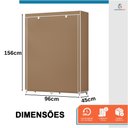 Ver imagem 3 de Armário Guarda Roupa Dobrável Portátil Multiuso Organizador de Roupas Bege - StaremCasa