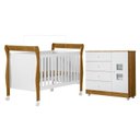 Ver imagem 1 de Quarto de Bebê com Berço Mini Cama 100% MDF Slim e Cômoda de Bebê 100% MDF 1 Porta 4 Gavetas Life Branco/Madeirado Ypê
