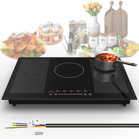 Vbgk Cooktop de Indução 36 Polegadas, 9000w, 5 Queimadores, Controle Touch