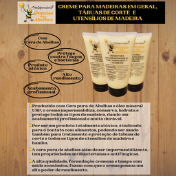 Óleo Mineral + Cera de Abelha para Madeira Tábua de Carne Tábua de Corte e Bambu - Kit com 03 Unid. - 2