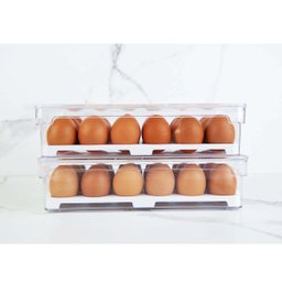 Kit 4 Organizadores de Geladeira Porta Frutas Legumes Ovos Clear Fresh OU - 2