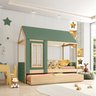 Bicama Solteiro Infantil Reversível Telhado sem Escorrega Casinha Garden Casatema MadeiraOriginals - 2