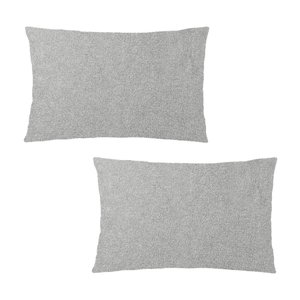 Kit 2 Capas para Almofada em Bouclé Retangular Várias Cores Cor:cinza Claro