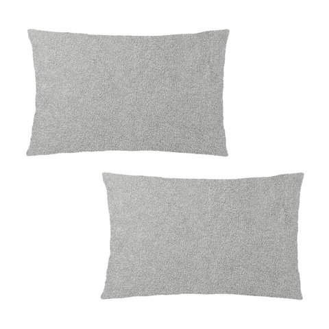Kit 2 Capas para Almofada em Bouclé Retangular Várias Cores Cor:cinza Claro