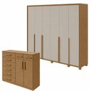 Ver imagem 1 de Conjunto de Guarda-roupa 6 Portas com Pés Imperatore com Cômoda Toronto