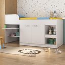 Ver imagem 1 de Cama Solteiro Multifuncional para Colchão 188 X 78cm com 2 Portas e Escrivaninha Multimóveis Mp4230