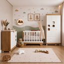 Ver imagem 1 de Quarto de Bebê com Berço Mini Cama, Cômoda 1 Porta 4 Gavetas e Guarda Roupa 3 Portas 2 Gavetas Life