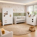 Ver imagem 1 de Quarto de Bebê com Berço Life, Cômoda 1 Porta 4 Gavetas Life e Guarda Roupa 4 Portas 2 Gavetas Fly B