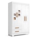 Ver imagem 2 de Quarto de Bebê com Berço Life, Cômoda 1 Porta 4 Gavetas Life e Guarda Roupa 4 Portas 2 Gavetas Fly B