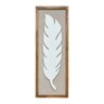 Quadro Folha Branco com Linho 100x35cm Decoração de Parede - 2