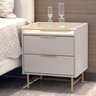 Mesa de Cabeceira 2 Gavetas  Yves Off White - 3