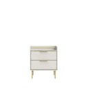 Ver imagem 1 de Mesa de Cabeceira 2 Gavetas  Yves Off White