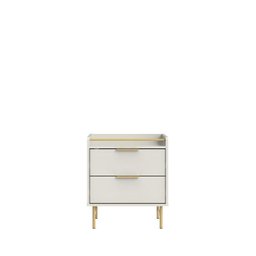 Mesa de Cabeceira 2 Gavetas  Yves Off White - 1