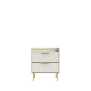 Mesa de Cabeceira 2 Gavetas  Yves Off White