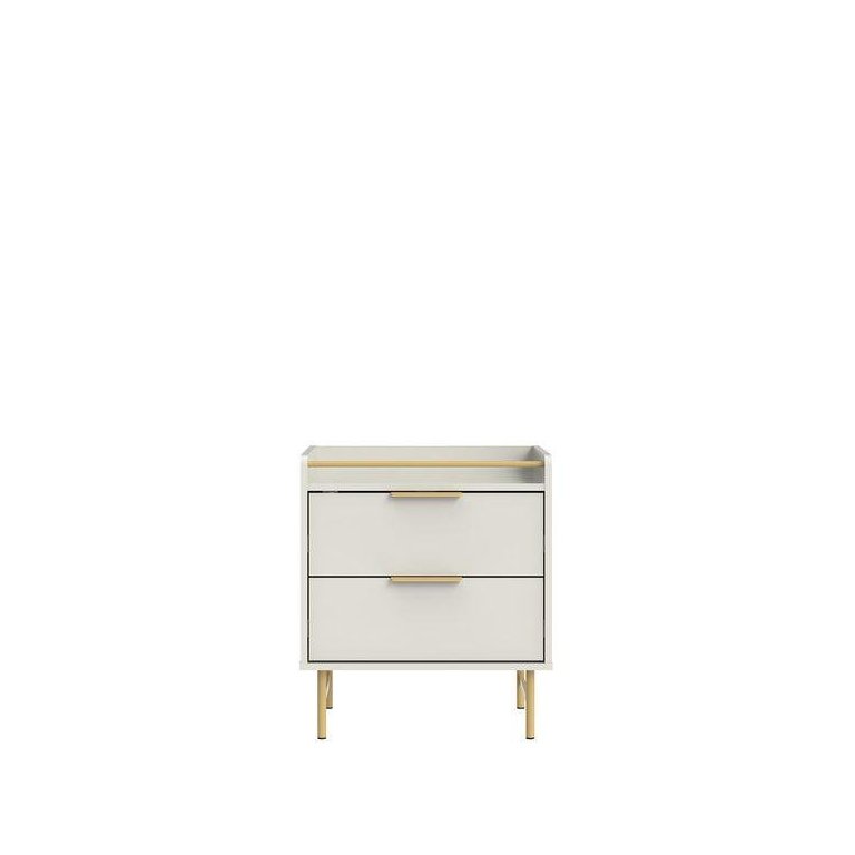 Mesa de Cabeceira 2 Gavetas  Yves Off White