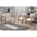 Ver imagem 1 de Conjunto Decorativo Anita Namoradeira + Poltronas Sala, Recepção Bege 140