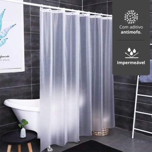 20 Cortina Box Banheiro Fosca Incolor Pvc Antimofo Atacado