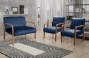 Ver imagem 1 de Conjunto Decorativo Anita Namoradeira + Poltronas Sala, Recepção Azul 210
