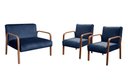 Ver imagem 2 de Conjunto Decorativo Anita Namoradeira + Poltronas Sala, Recepção Azul 210