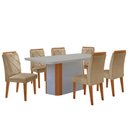 Ver imagem 2 de Mesa de Jantar Isadora 180cm Tampo Mdf Vidro Canto Copo e 6 Cadeiras Melissa