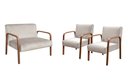 Ver imagem 2 de Conjunto Decorativo Anita Namoradeira + Poltronas Sala, Recepção Bege Claro 080