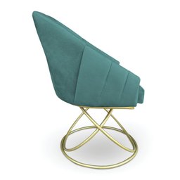 Kit 2 Poltronas Luxo Alana Suede Base de Ferro Dourado - Pallazio - 5